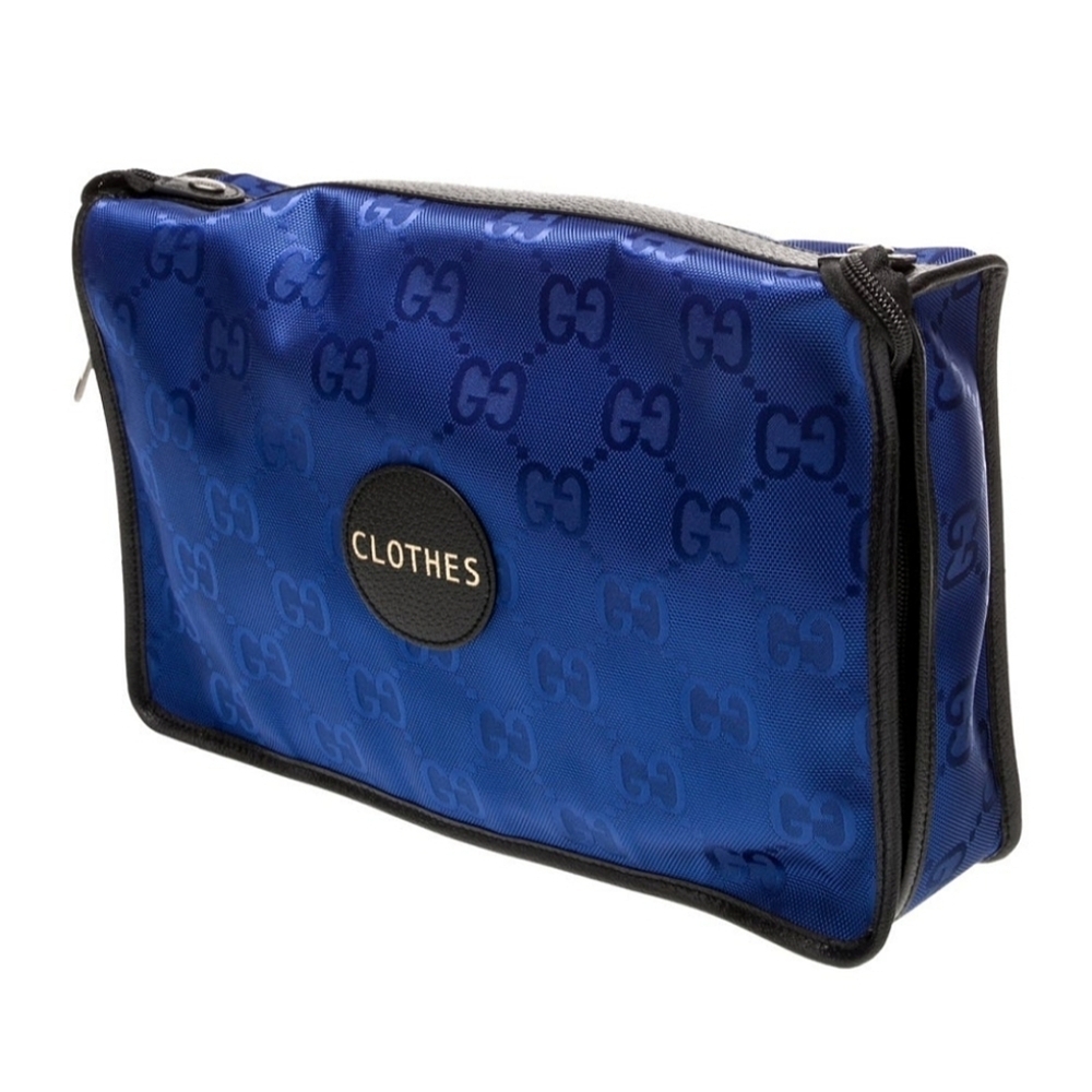 Authentic Gucci Royal Blue Travel Bag with GG Monogram Design